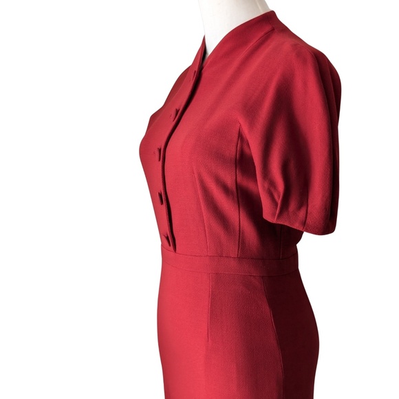 GUCCI Designer Runway Maroon Red Wool Dress - Picture 6 of 14